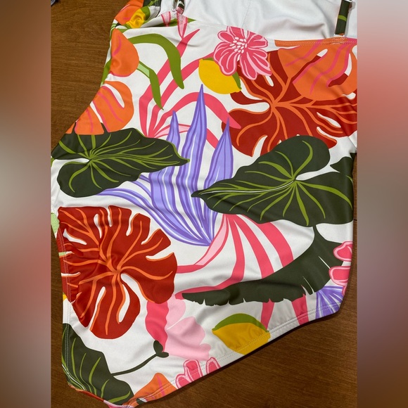 SOCIAL STANDARD BY SANCTUARY vibrant floral one piece swimsuit buttons size XL - Picture 8 of 13